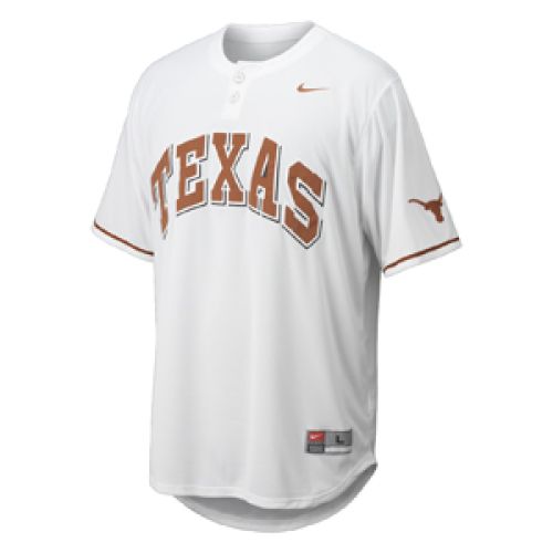 Texas Longhorns Nike Pinstripe Replica Full-Button Baseball Jersey - White