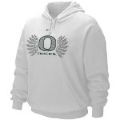 Nike Oregon Ducks Hooded Sweatshirt - Wings Logo - White