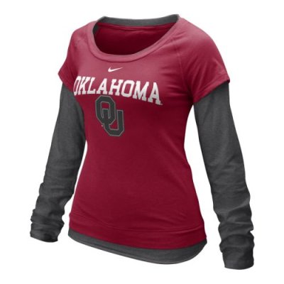 Nike Oklahoma Sooners Womens Long Sleeve Double Layer T-shirt