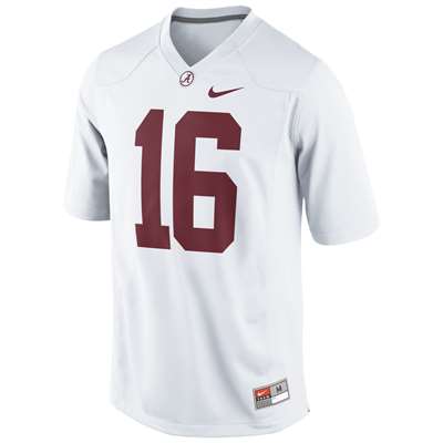 Nike Alabama Crimson Tide Replica Football Jersey - #16 White