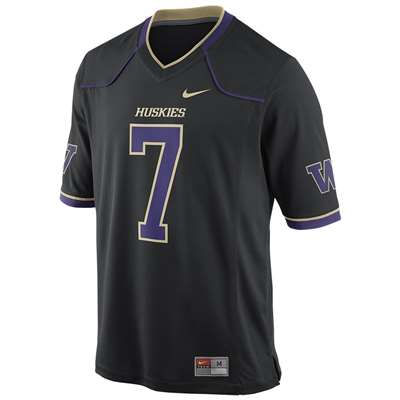 Nike Washington Huskies Replica Football Jersey - #7 Black