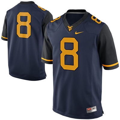 Nike West Virginia Mountaineers Limited Replica Football Jersey - #8 Navy