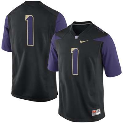 Nike Washington Huskies Replica Football Jersey - #1 Black