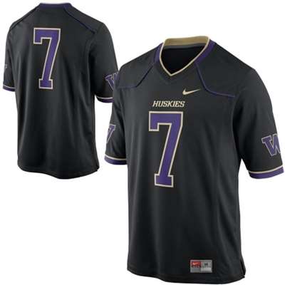 Nike Washington Huskies Replica Football Jersey - #7 Black