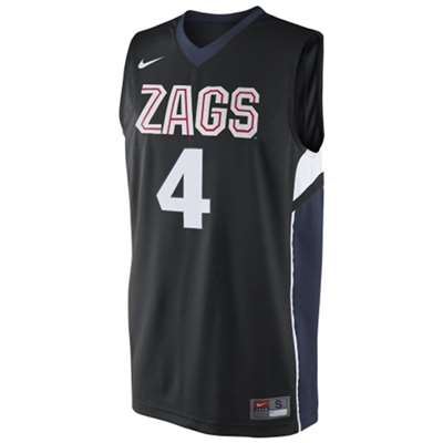 Nike Gonzaga Bulldogs Replica Basketball Jersey - #4 - Black