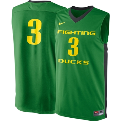 Nike Oregon Ducks Authentic Replica Basketball Jersey - #3 Apple Green