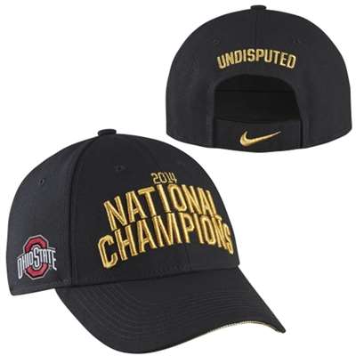 Ohio State Buckeyes Nike 2014 National Champions Locker Room Coahes Hat - Adjustable - Black