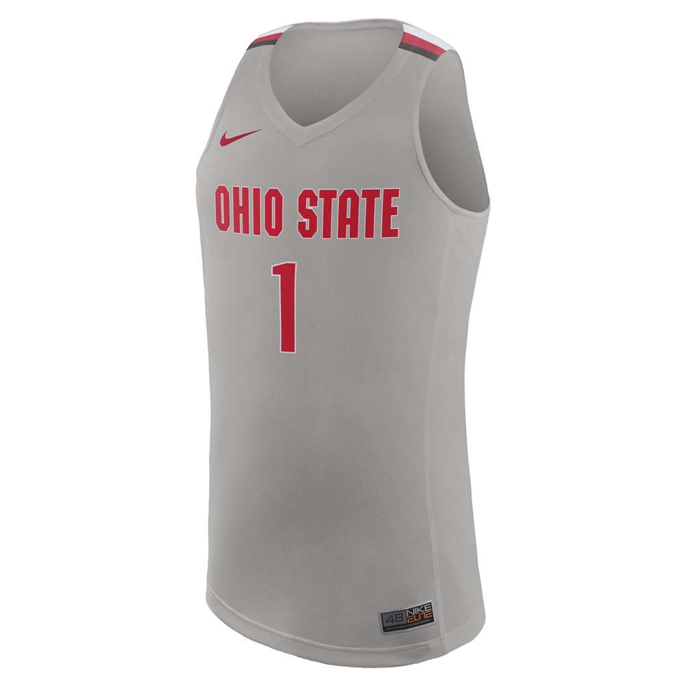 Nike Ohio State Buckeyes Replica Basketball Jersey 1 Grey