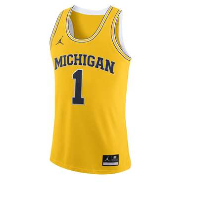 Nike Michigan Wolverines Replica Basketball Jersey - #1 - Yellow