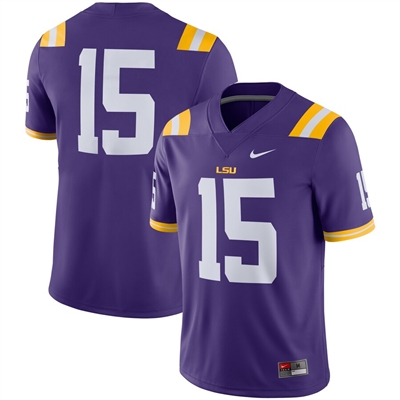 Nike LSU Tigers Game Football Jersey - #15 Purple