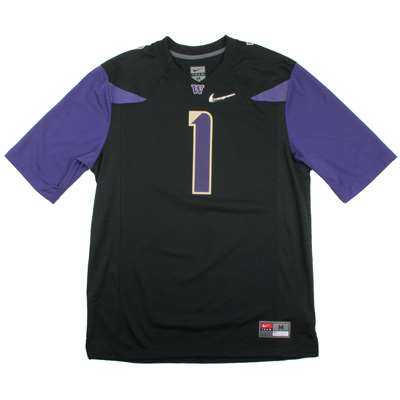 Nike Washington Huskies Replica Football Jersey - #1 Black