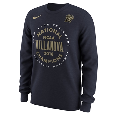 Villanova Wildcats Nike 2018 NCAA Men's Basketball National Champions Celebration Long Sleeve T-Shirt – Navy