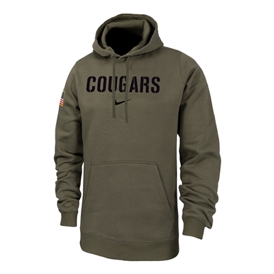 Nike Washington State Cougars Club Fleece Military Hoodie - Olive Green