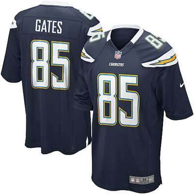 Nike San Diego Chargers Antonio Gates Game Jersey - Navy #85