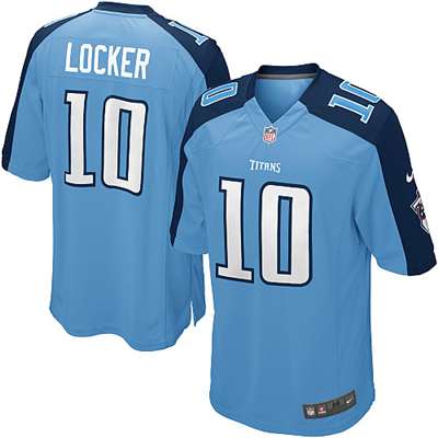 Nike Tennessee Titans Jake Locker Game Jersey - Light Blue #10