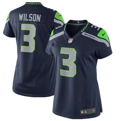 Nike Seattle Seahawks Women's Limited Russell Wilson Game Jersey - Navy #3