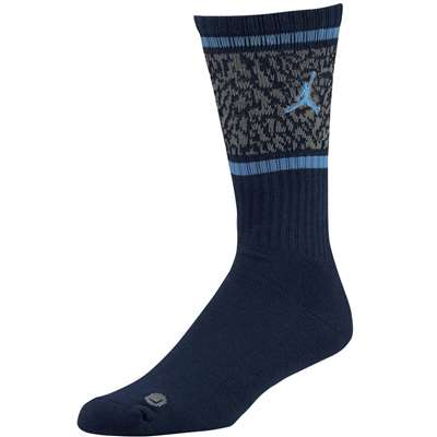 Air Jordan Striped Elephant Print Crew Socks - University Blue/Light Blue