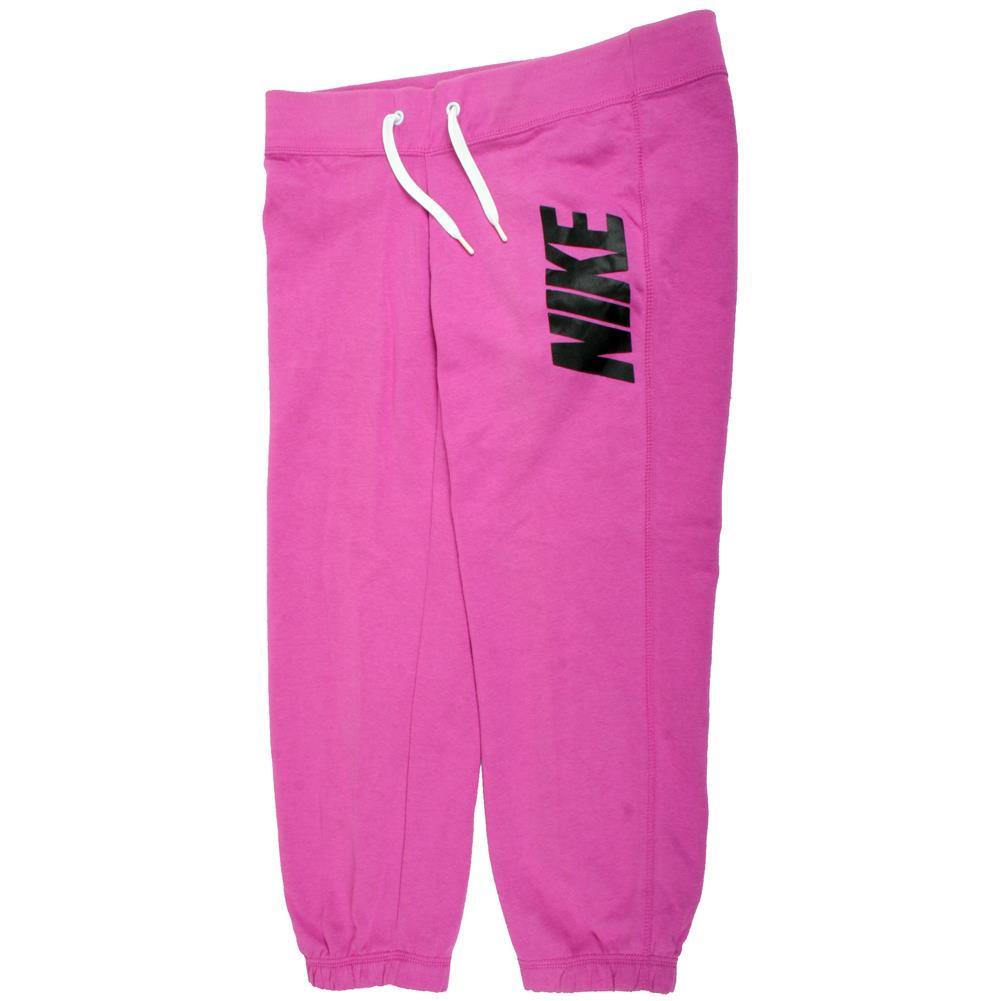 Nike Women's Gym Vintage Capri Sweatpants Pink Size Medium New
