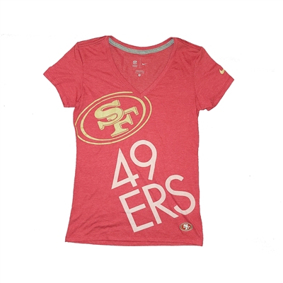 Nike San Francisco 49ers Women's Tri-Blend V-Neck T-Shirt