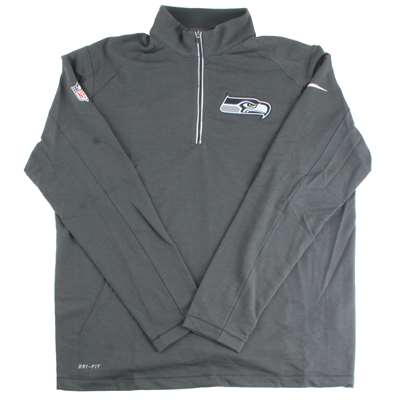 Nike Seattle Seahawks 1/4 Zip Dri-FIT Top - Charcoal