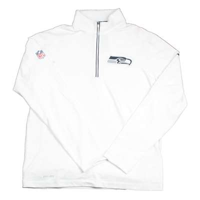 Nike Seattle Seahawks 1/4 Zip Dri-FIT Top - White