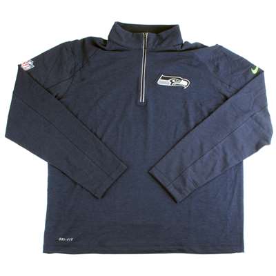 Nike Seattle Seahawks 1/4 Zip Dri-FIT Top - Navy