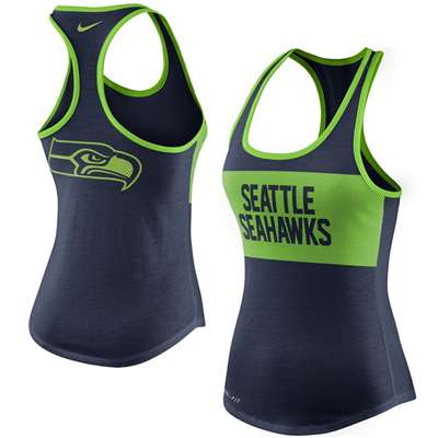 New NWT Seattle Seahawks Tank Top Racerback. Nike Dry. Dri-Fit. Blue Green  XS