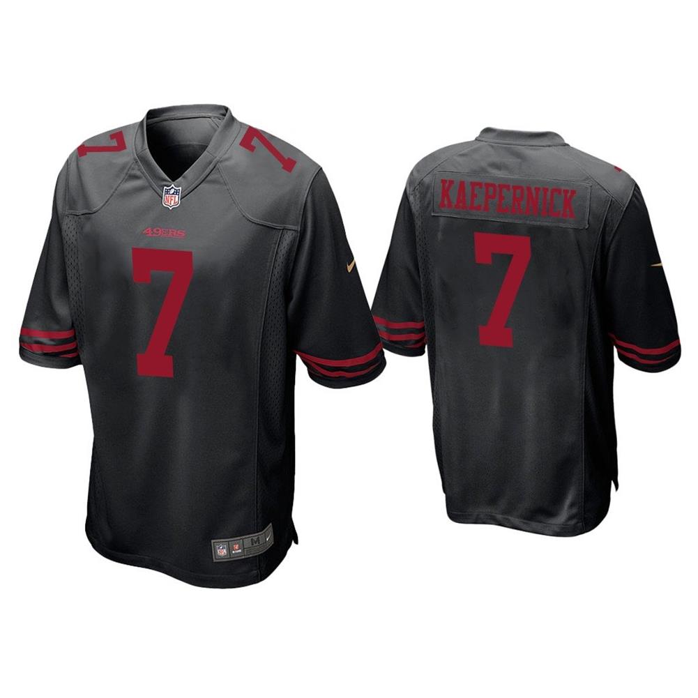 7 Colin Kaepernick San Francisco 49ers Black/Red Men's Football Jersey  S - RARE