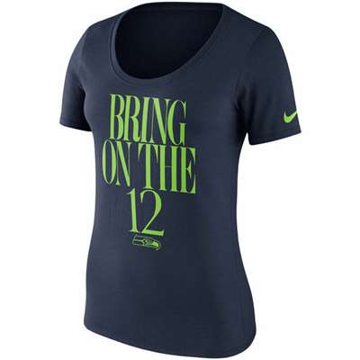 Nike Seattle Seahawks Women's College Navy Spirit T-Shirt Size: Small