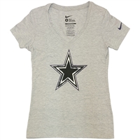 Nike Dallas Cowboys Women's Flyover Tri-Blend V-Ne