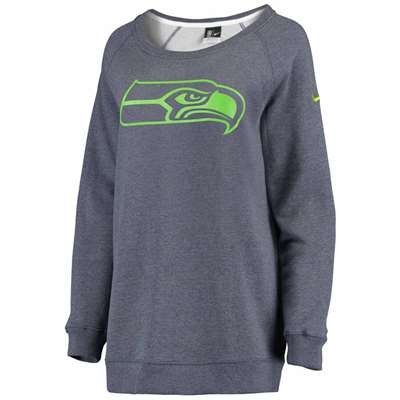 Seattle Seahawks Nike Women's Champ Drive Boyfriend Pullover Sweatshirt - College Navy