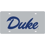 Duke Inlaid Acrylic License Plate - Silver Mirror Background