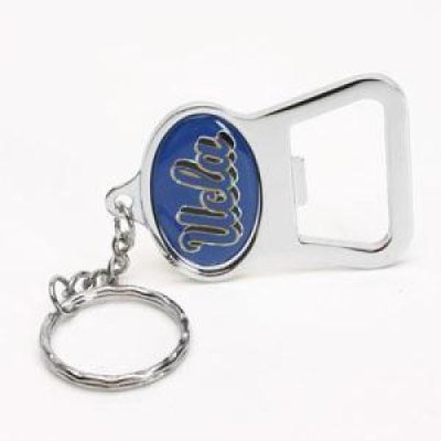 Ucla Metal Key Chain And Bottle Opener W/domed Insert - Ucla Blue Background