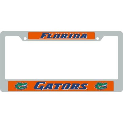 Florida Metal License Plate Frame W/domed Insert - Orange Background