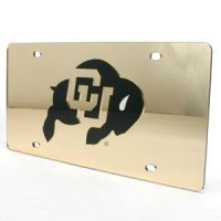 Colorado Buffaloes Inlaid Acrylic License Plate - Gold