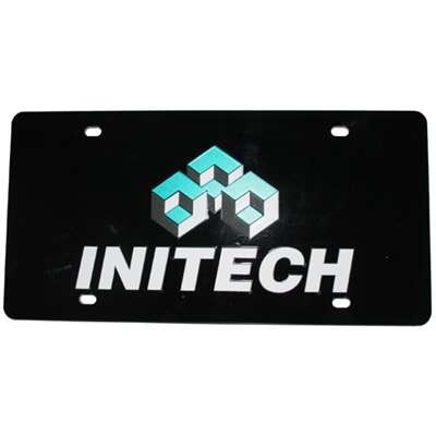 Initech Inlaid Acrylic License Plate - Black