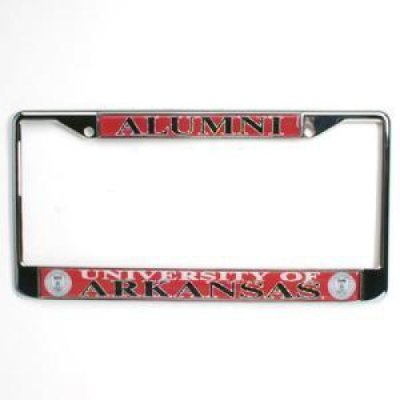 Arkansas Alumni Metal License Plate Frame W Domed Insert