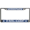 Navy Metal License Plate Frame W/domed Insert