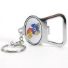 Kansas Jayhawks Metal Key Chain And Bottle Opener W/domed Insert - White