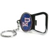 Kansas Jayhawks Metal Key Chain And Bottle Opener W/domed Insert - Blue