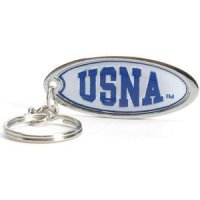 Navy Metal Key Chain W/domed Insert