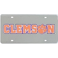 Clemson License Plate - Mirrored Acrylic