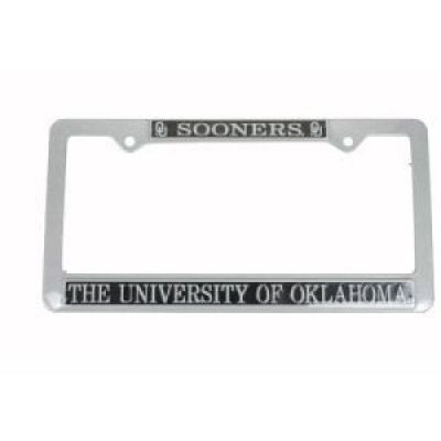 Oklahoma Metal License Plate - Pewter Look Design