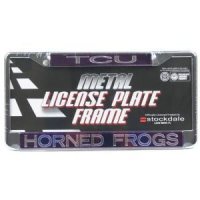 Tcu Metal Inlaid Acrylic License Plate Frame