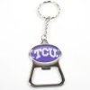 Tcu Metal Key Chain And Bottle Opener W/domed Insert