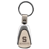 Michigan State Chrome Color Teardrop Key Chain