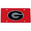 Georgia Bulldogs Inlaid Acrylic License Plate - Red