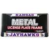 Kansas Jayhawks Metal License Plate Frame W/domed Insert