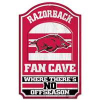 Arkansas Razorbacks Fan Cave Wood Sign