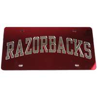 Arkansas Razorbacks Inlaid Acrylic License Plate - Red - Razorbacks